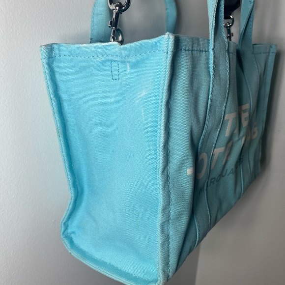 Marc Jacobs “The Tote Bag” Small Canvas Tote Blue Crossbody Bag Adjustable Strap - Picture 16 of 16